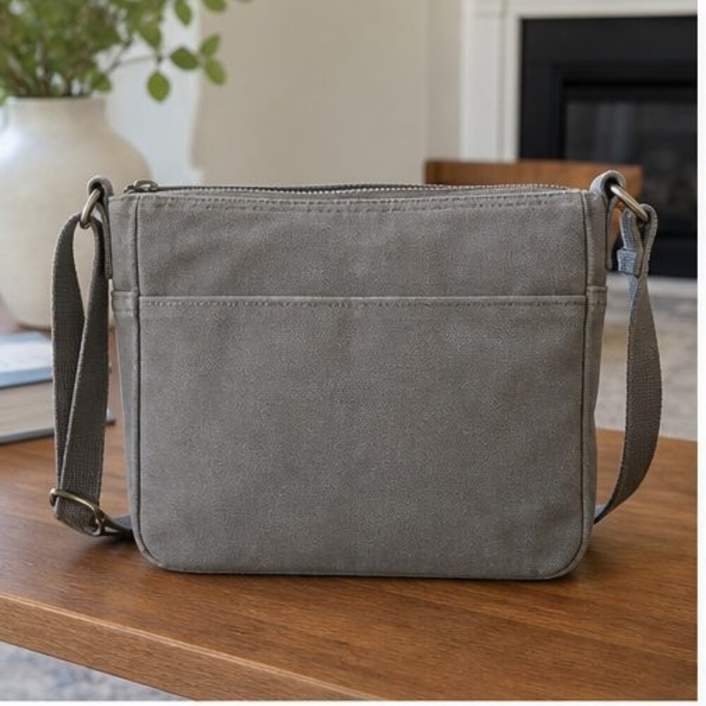 Stone Canvas Crossbody Bag